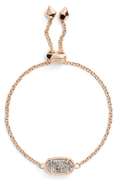 Kendra Scott Elaina Statement Bracelet In Platinum Drusy/ Rose Gold