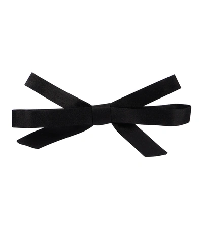 Saint Laurent Black Silk Satin Bow Tie