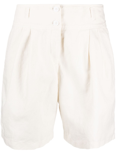 Aspesi Cotton-nylon Canvas Shorts In Natural