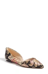 Sam Edelman Rodney Tapestry D'orsay Pointed Toe Flats In Black Jacquard Print