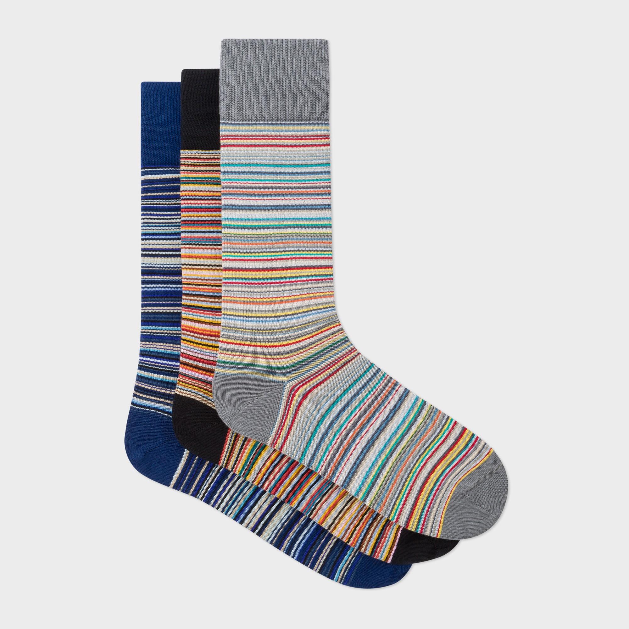 Paul Smith Men's Signature Stripe Socks Three Pack | ModeSens