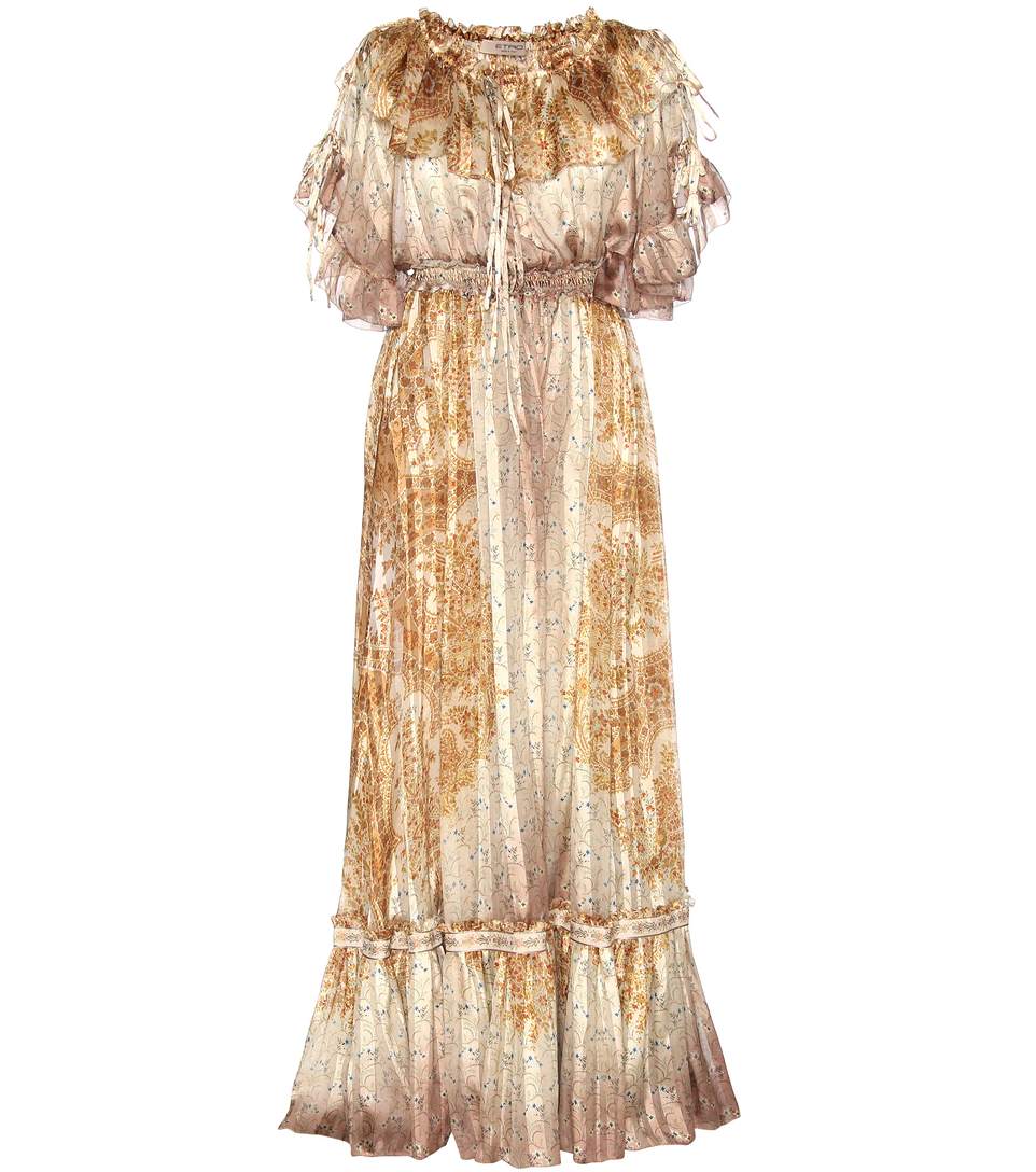 printed silk gown design