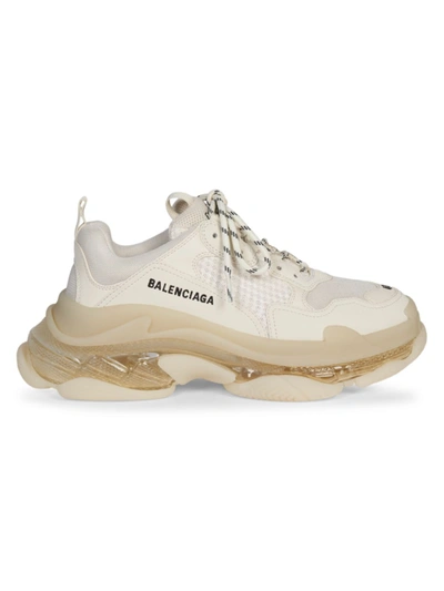 Balenciaga Off-white Clear Sole Triple S Trainers In Off White