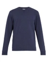 Sunspel Crew-neck Cotton-jersey Sweatshirt In Navy