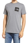 The North Face Fine Logo Graphic Tee In Medium Grey Heather