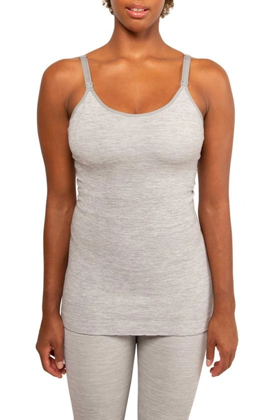 Modern Eternity Seamless Maternity/nursing Yoga Tank In Graphite Melange