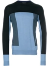 Prada Colour-block Wool Sweater In Blue