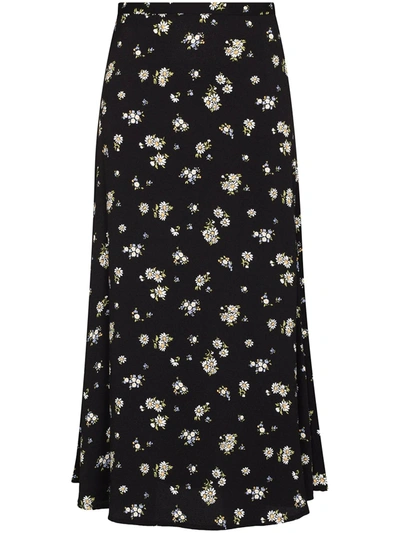Reformation Womens Daisy Bea Floral-print High-waist Crepe Midi Skirt 8 In Daisy