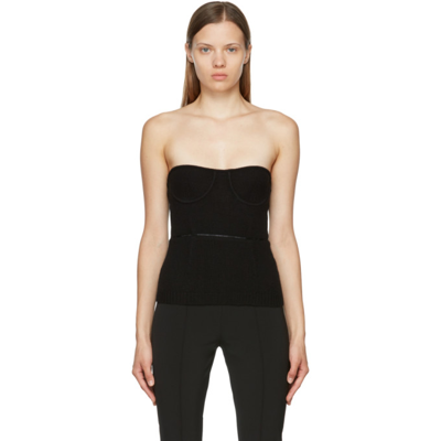 Helmut Lang Black Wool Body-mapping Bustier