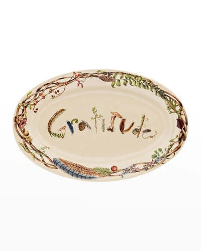 Juliska Forest Walk Gratitude Platter, 15" In Cafe Au Lait
