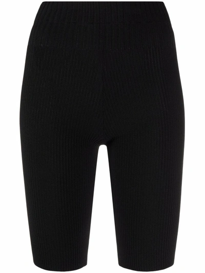 Adamo Ribbed Knit Shorts In Black
