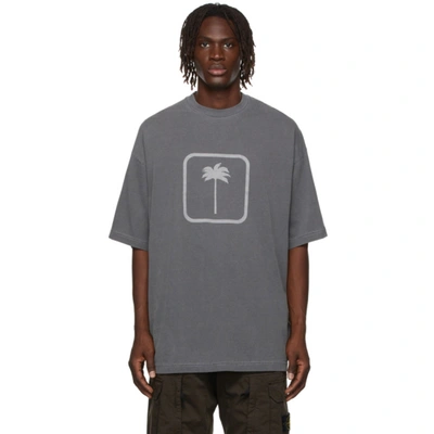 Palm Angels Tonal Palm Tree Cotton Graphic Tee In Black