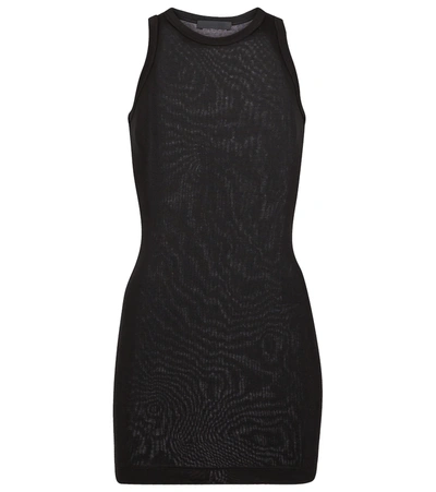Wardrobe.nyc Round-neck Ribbed-knit Minidress In Black