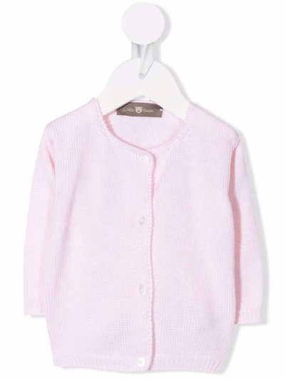 Little Bear Babies' Chunky-knit Wool Cardigan In Pink