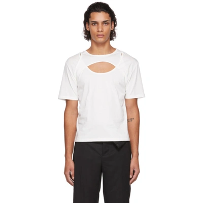 Dion Lee White Holster T-shirt In Ivory