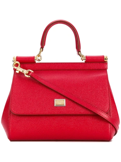 Dolce & Gabbana Sicily Shoulder Bag In Red