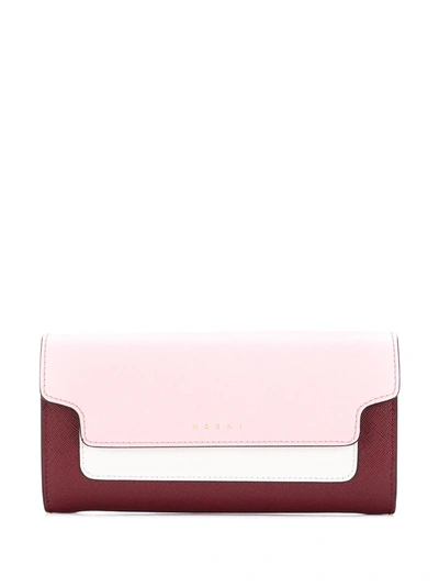 Marni Trunk Continental Wallet In Red