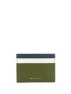 Marni Colour Block Cardholder In Green