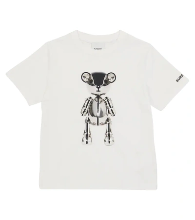 Burberry Kids' Boy's Silver Chrome Bear Graphic T-shirt In White