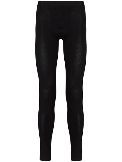 Zimmerli Mid-rise Thermal Leggings In Black