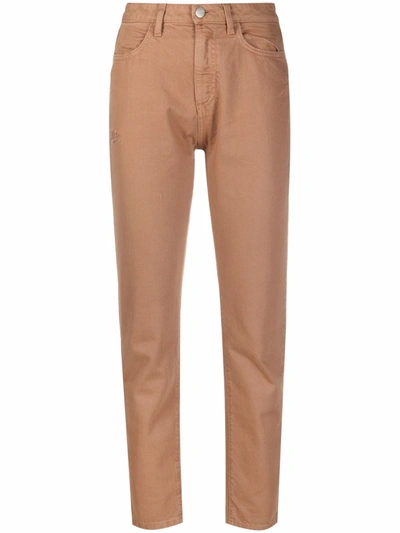 Icon Denim Logo-patch Straight-leg Trousers In Camel