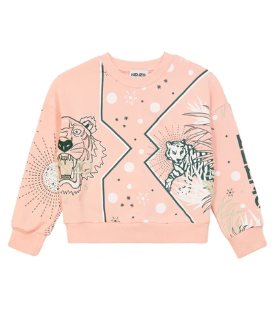 Kenzo Kids' Graphic Logo-print Cotton Sweatshirt In Pink