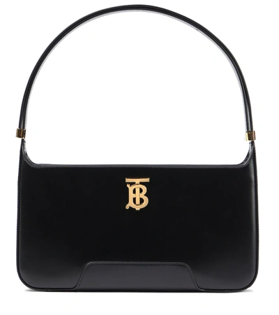 Burberry Medium Leather Shoulder Bag In Black