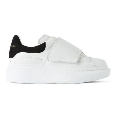 Alexander Mcqueen Kids White & Black Suede Tab Velcro Oversized Sneakers In  9061 White/black | ModeSens