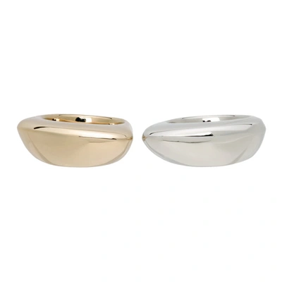Lemaire Two-piece Silver & Gold Drop Ring Set