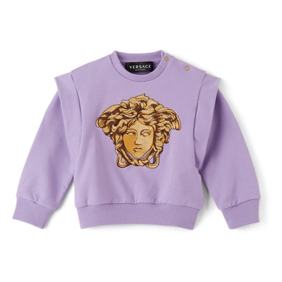 Versace Baby Purple Medusa Sweatshirt In 2l230 Lilac+gold