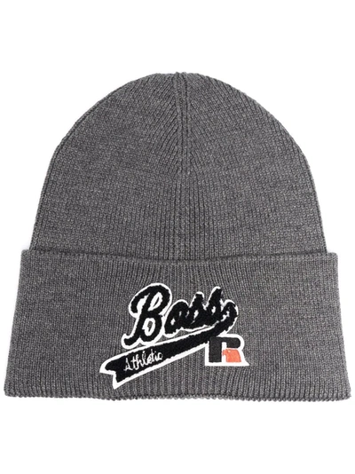 Hugo Boss Boss X Russell Athletic - Knitted Hat In Grey