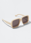 Loewe Lw40071u 57a Oversized Square Sunglasses In Beige