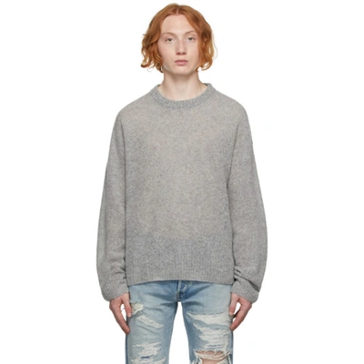 John Elliott Crewneck Powder Knit Wool Blend Jumper In Grey