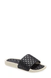 Apl Athletic Propulsion Labs Lusso Quilted Slide Sandal In Black & Pristine