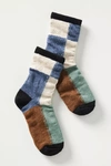 Hansel From Basel Patchwork Chunky Crew Socks In Blue