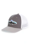 Patagonia 'fitz Roy - Trout' Trucker Hat - Grey In Forge Grey/ Feather Grey