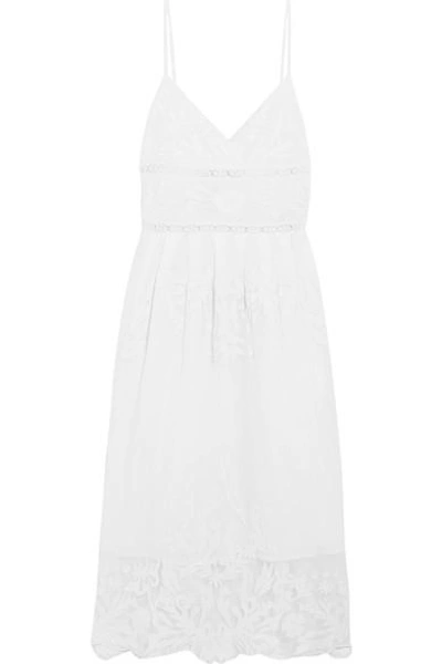 Sea Appliquéd Cotton-mesh Dress In White