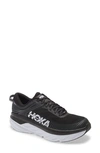 Hoka Bondi 7 Running Shoe In Black + White
