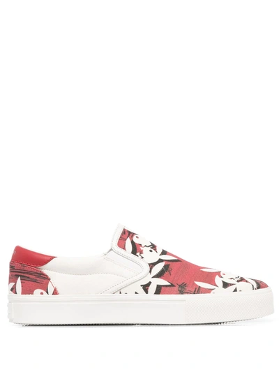 Amiri Men's Playboy Canvas Slip-on Sneakers In Red/white