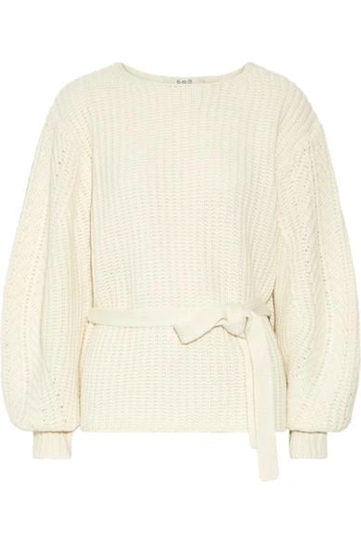 Sea Cable-knit Sweater In Ivory