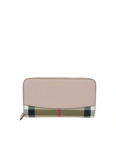 Burberry Wallet In Beige-pink