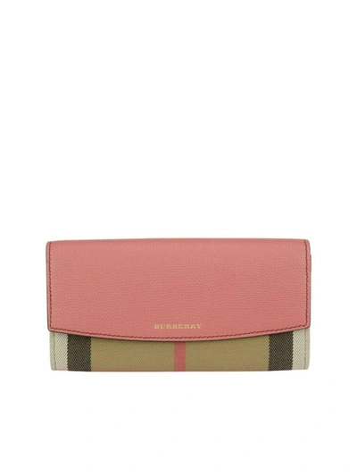 Burberry Wallet In Beige-pink