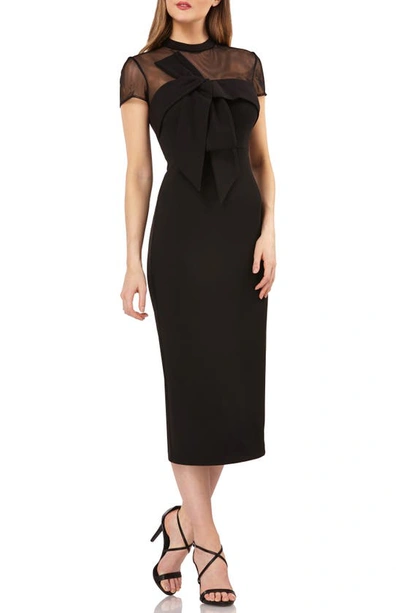 Js Collections Bow Detail Midi Dress In Black ModeSens