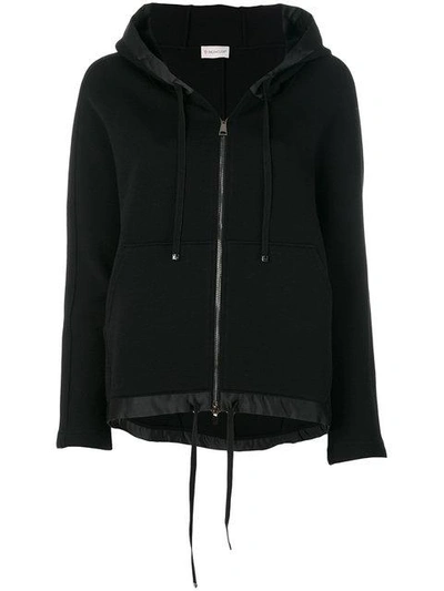 Moncler Contrast Trim Hooded Sweatshirt In Black