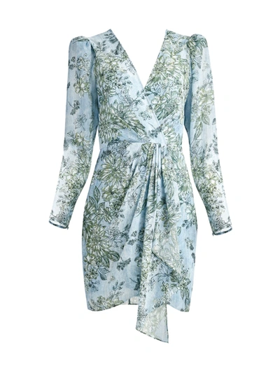 Bcbgmaxazria Drape Front Mini Dress In Vintage Floral Cashmere | ModeSens