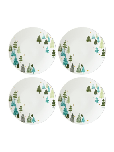 Lenox Balsam Lane Four-piece Dinner Plate Set In White