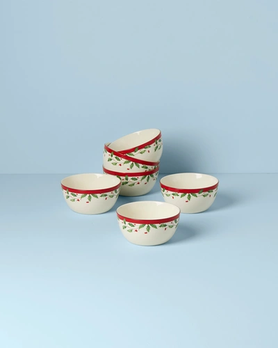 Lenox Holiday 6-piece Dessert Bowl Set In White