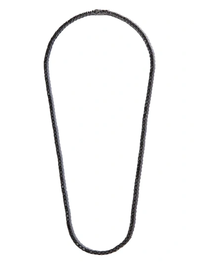 Hatton Labs Sterling Silver Crystal Tennis Necklace In Black