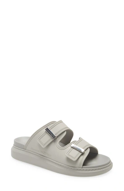 Alexander Mcqueen Oversized Slide Sandal In Grey