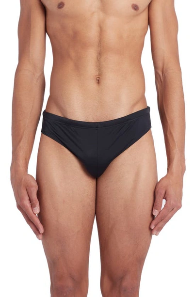 Versace Logo Swim Briefs In Black